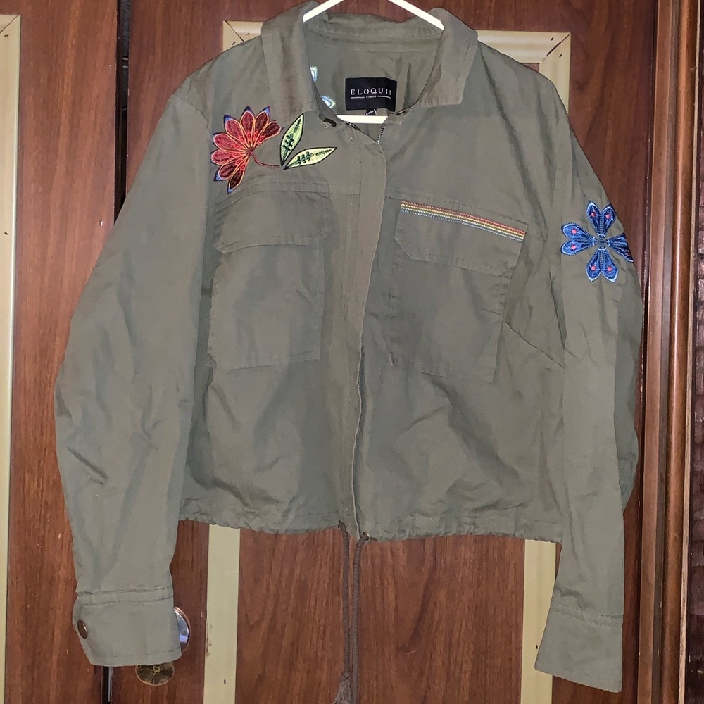 Elouquii Studio Jacket Army Green Size 20